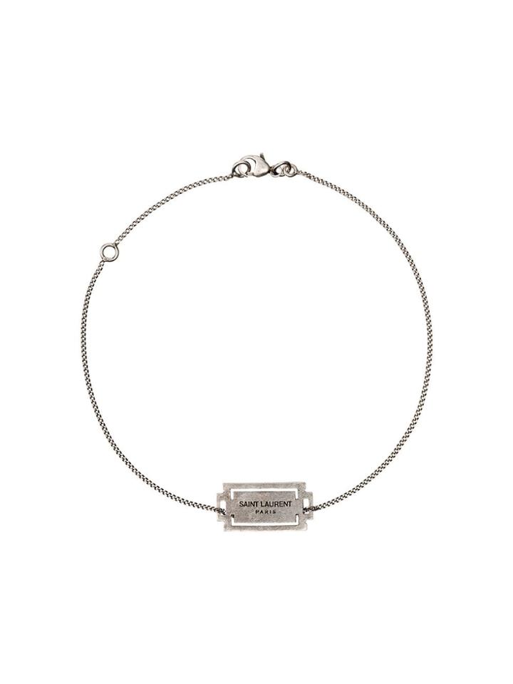 Saint Laurent Razor Blade Chain Bracelet - Silver
