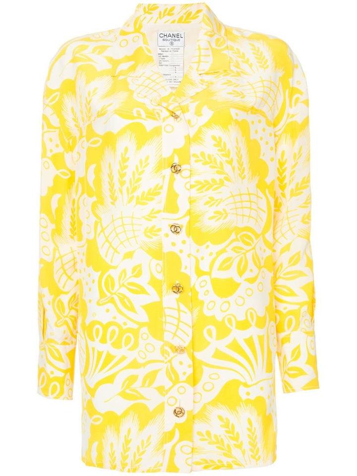 Chanel Pre-owned Floral Shirt - Yellow
