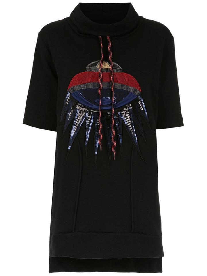 Andrea Bogosian Embroidered Sweat Dress - Black