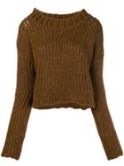 Uma Wang Knitted Round Neck Sweater - Brown