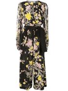 Dvf Diane Von Furstenberg Cropped Floral Print Jumpsuit - Black