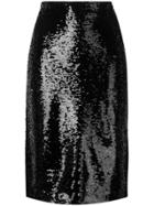 Ganni Sequined Pencil Skirt - Black