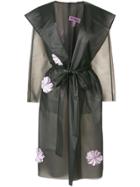 Paskal Translucent Appliqué Raincoat - Black