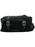 Prada Quilted Pony Fur Belt Bag - Black