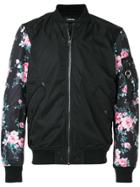 Diesel Floral Print Bomber Jacket - Black