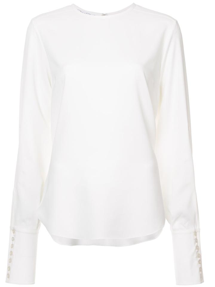Oscar De La Renta French Cuff Blouse - White