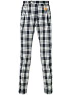 Manuel Ritz Checked Slim Fit Trousers - Blue