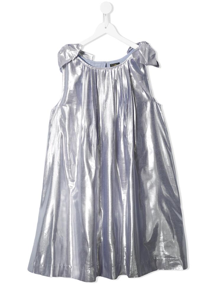 Velveteen Miranda Double Bow Dress - Pink & Purple