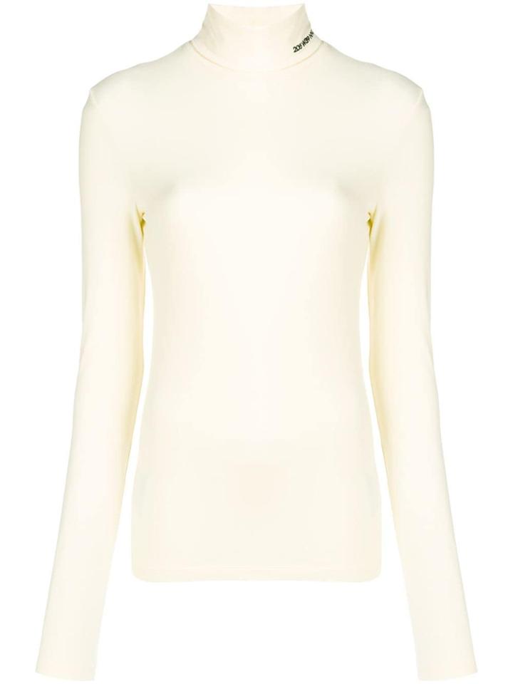 Calvin Klein 205w39nyc Turtle-neck Fitted Top - Yellow & Orange