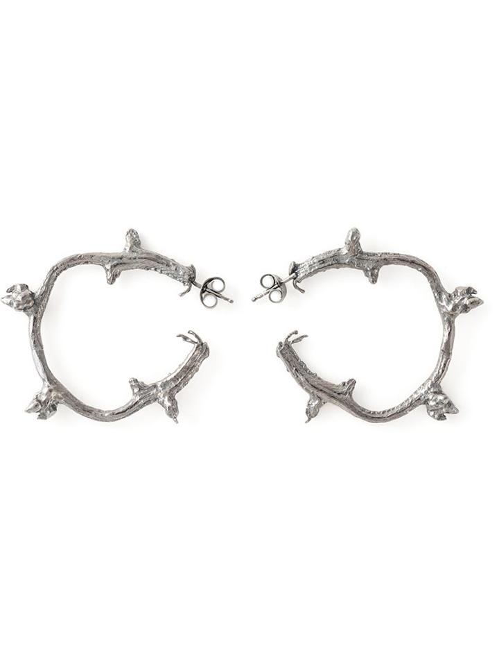 Ros Millar 'branch' Hoop Earrngs, Women's, Metallic