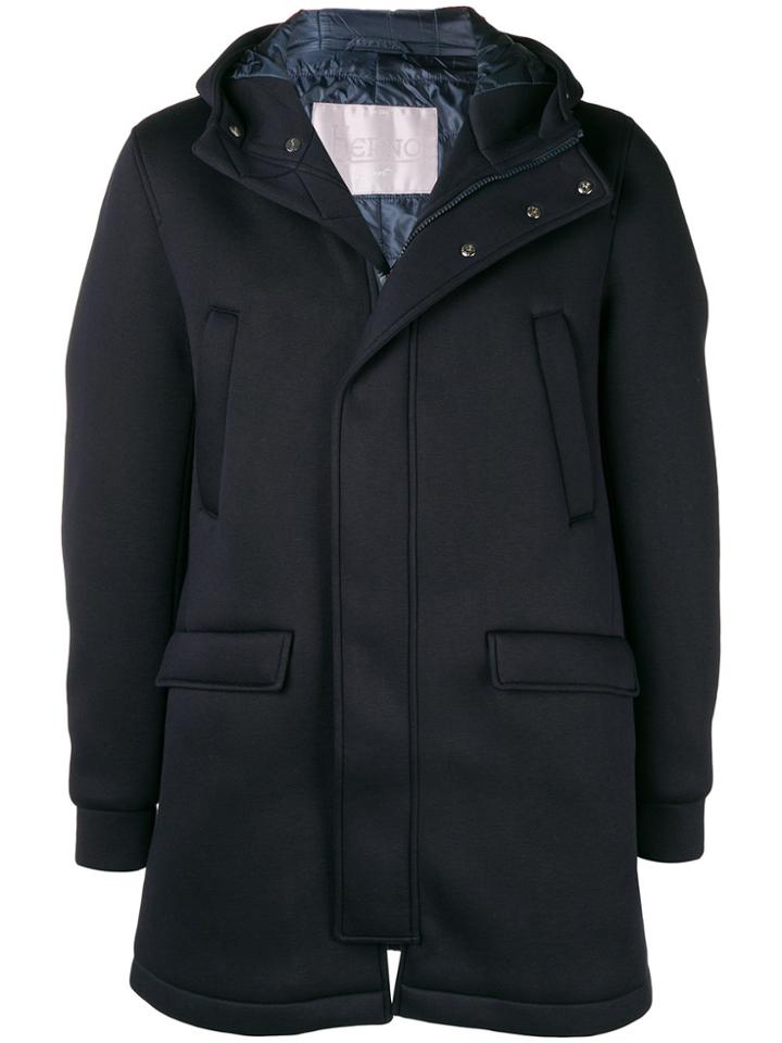 Herno Concealed Front Jacket - Blue