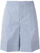 Dsquared2 Pinstripe Wide Shorts, Women's, Size: 40, Blue, Cotton/nylon/spandex/elastane
