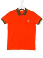 Moncler Kids Short-sleeved Polo Shirt, Boy's, Size: 14 Yrs, Yellow/orange