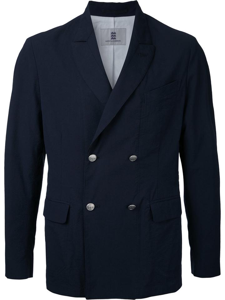 Double-breasted Blazer - Men - Cotton - 48, Blue, Cotton, Kent & Curwen