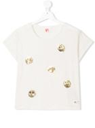 American Outfitters Kids Teen Sequinned Smiley Face T-shirt - Nude &