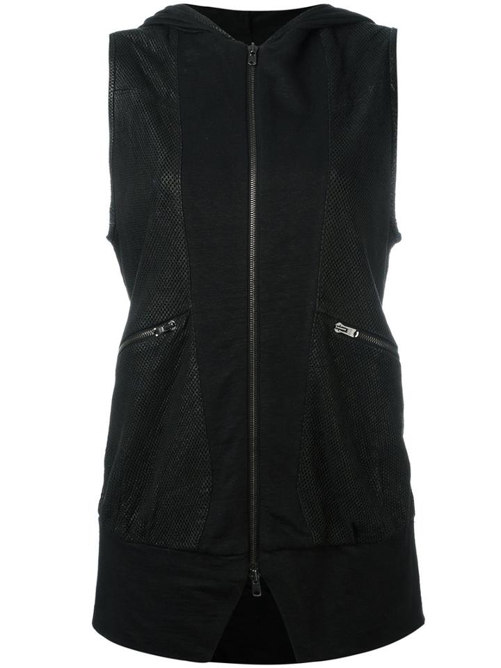 Lost & Found Ria Dunn Sleeveless Perforated Jacket, Women's, Size: Xs, Black, Lamb Skin/cotton/spandex/elastane
