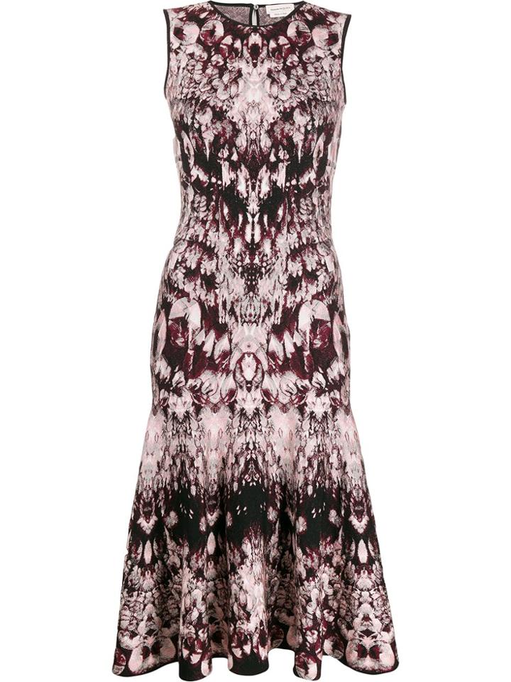 Alexander Mcqueen Sleeveless Jacquard Dress - Pink