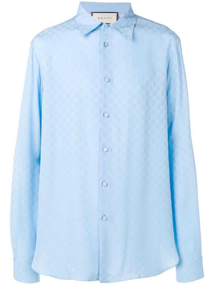 Gucci Gg Supreme Pattern Shirt - Blue