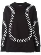 Ktz - 'baseball' Fitted Hoodie - Women - Cotton - L, Black, Cotton