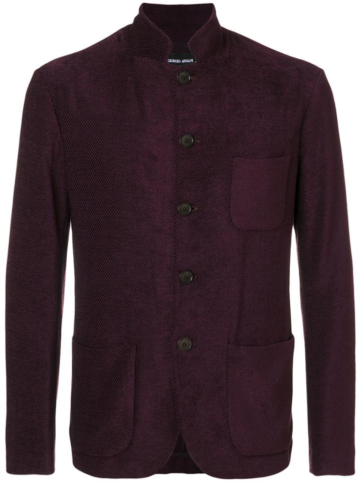 Giorgio Armani Stand Collar Jacket - Pink & Purple