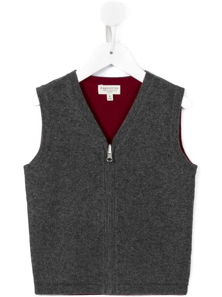 Cashmirino V-neck Knitted Gilet, Boy's, Size: 6 Yrs, Grey