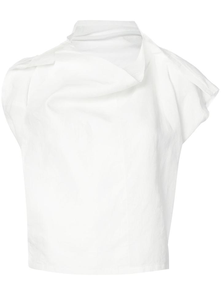 132 5. Issey Miyake - Geometric Blouse - Women - Linen/flax - 3, White, Linen/flax