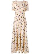 Christopher Kane Ditsy Floral Print Dress, Women's, Size: 44, Nude/neutrals, Silk/acetate