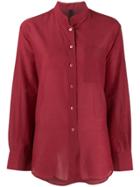 Sara Lanzi Mandarin Collar Shirt - Red