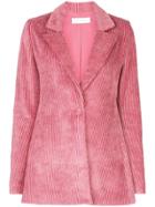 Marina Moscone Single-breasted Corduroy Blazer - Pink