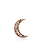 Andrea Fohrman 14k Rose Gold Crescent Moon Diamond Earring - Metallic