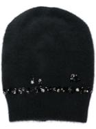 Pinko Embellished Knit Beanie - Black