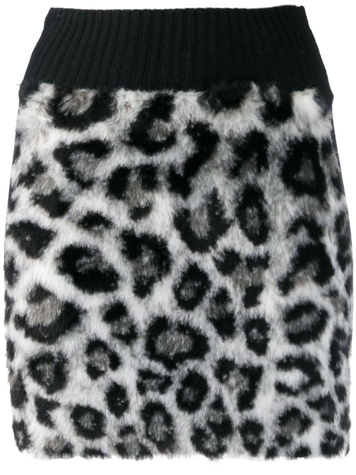 Alberta Ferretti Leopard Print Mini Skirt - Grey