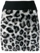 Alberta Ferretti Leopard Print Mini Skirt - Grey