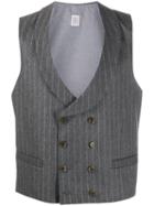 Eleventy Pin-stripe Double-breasted Waistcoat - Grey