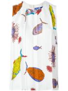 Emilio Pucci Fish-print Pleated Top