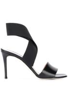 Pollini Crossover Strap Sandals - Black