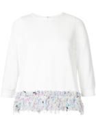 Coohem Spring Paint Tweed Pullover - White