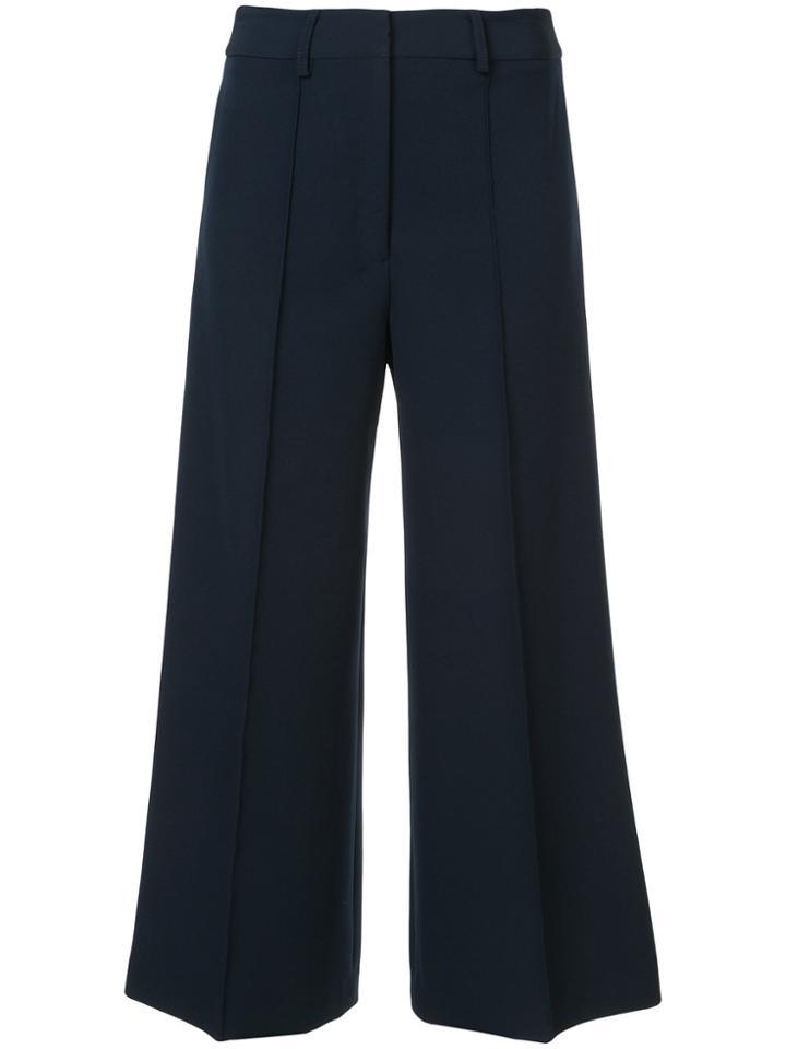 Milly Wide Leg Cropped Trousers - Blue