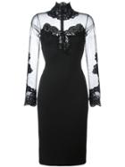 Ermanno Scervino Sheer Panel Fitted Dress