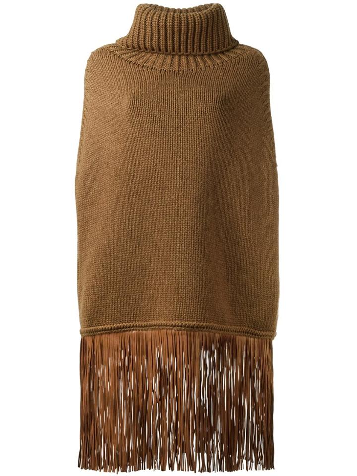 Agnona Cashmere Fringed Jumper - Brown