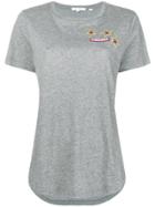 Chinti & Parker Embroidered Short-sleeve Top - Grey