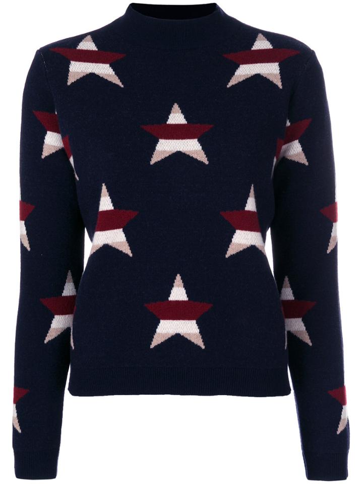 Maison Kitsuné Intarsia Star Jumper - Blue