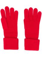 N.peal Ribbed Cashmere Glove - Red