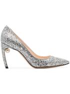 Nicholas Kirkwood Silver Mira 90 Glitter Pearl Heel Pumps - Metallic