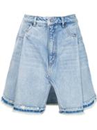 T By Alexander Wang Distressed Denim Skirt, Women's, Size: 28, Blue, Cotton