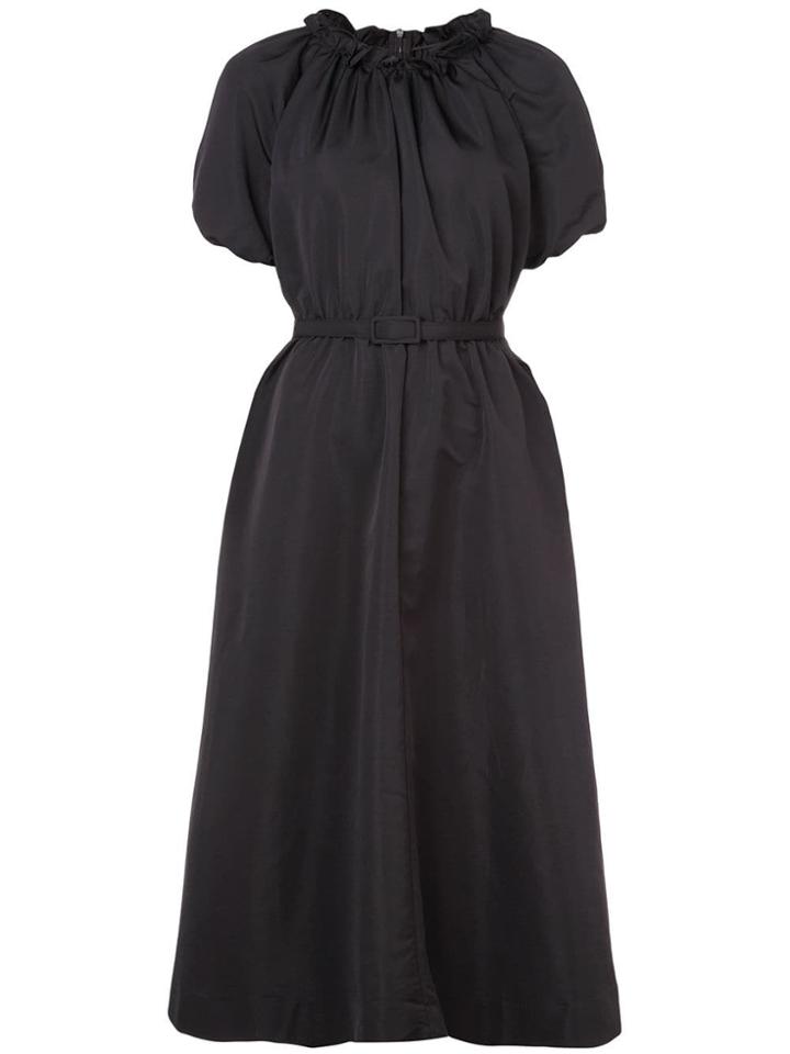 Co Belted Pleated Dress - Black