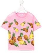 Dolce & Gabbana Kids Pineapple Print T-shirt, Girl's, Size: 10 Yrs, Pink/purple