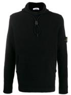Stone Island Bungee Cord Hoodie - Black