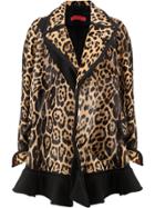 Di Liborio Leopard Print Coat With Frill Hem - Nude & Neutrals