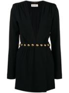 Saint Laurent Deep V-neck Dress - Black